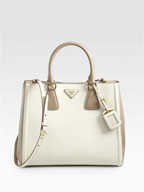 white prada saffiano lux tote